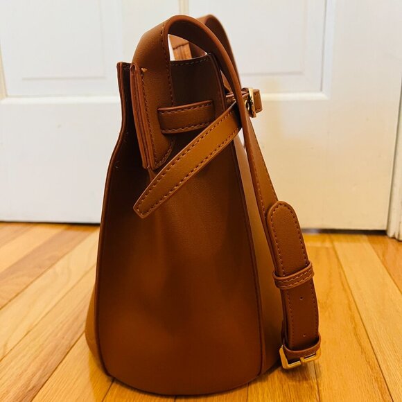 KATIE Q Celine Style Bucket Bag Leather Brown BRAND NEW - Picture 12 of 16